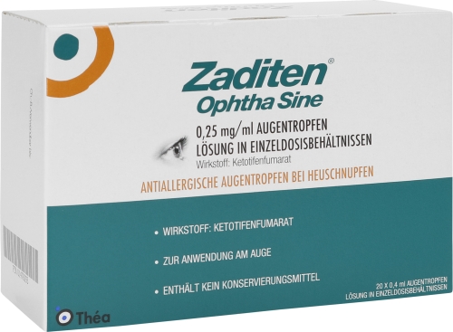 ZADITEN ophtha sine Augentr.Einzeldosispipetten