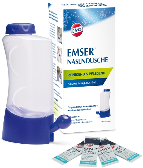 EMSER Nasendusche mit 4 Btl.Nasenspülsalz